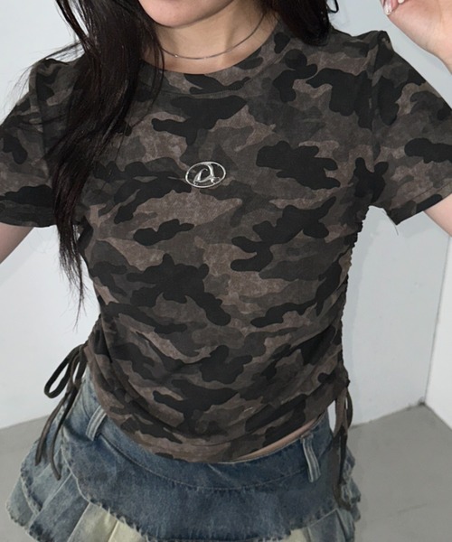 Bamm(バム)の「メタルパッチカモフラピチTシャツ(Tシャツ/カットソー・レディース・グレー/グリーン・FREE)」の13枚目の写真