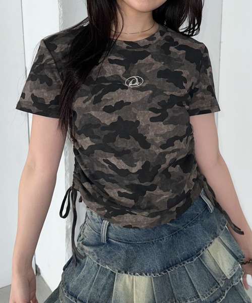 Bamm(バム)の「メタルパッチカモフラピチTシャツ(Tシャツ/カットソー・レディース・グレー/グリーン・FREE)」の10枚目の写真