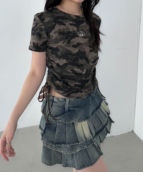 Bamm(バム)の「メタルパッチカモフラピチTシャツ(Tシャツ/カットソー・レディース・グレー/グリーン・FREE)」の14枚目の写真