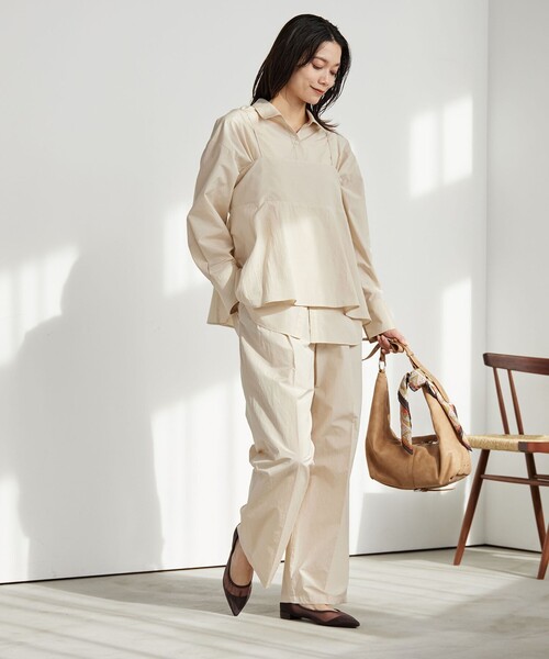 green label relaxing（グリーンレーベルリラクシング）の「FAbRICA キャミソール（キャミソール・レディース・ダークグレー/ナチュラル/ライトピンク・FREE）」の6枚目の写真