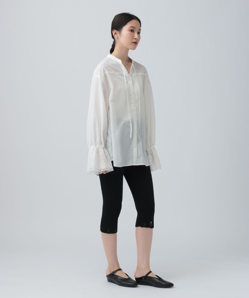 LEPSIM（レプシィム）の「レースカフススキッパーブラウス　634640（シャツ/ブラウス・レディース・ブラック/オフホワイト・FREE）」の8枚目の写真