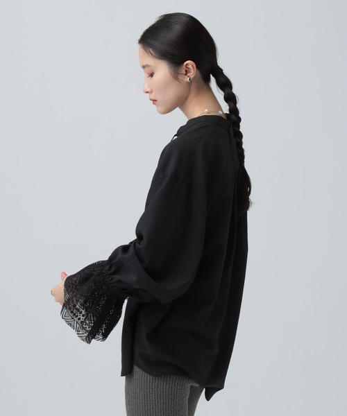 LEPSIM（レプシィム）の「レースカフススキッパーブラウス　634640（シャツ/ブラウス・レディース・ブラック/オフホワイト・FREE）」の11枚目の写真