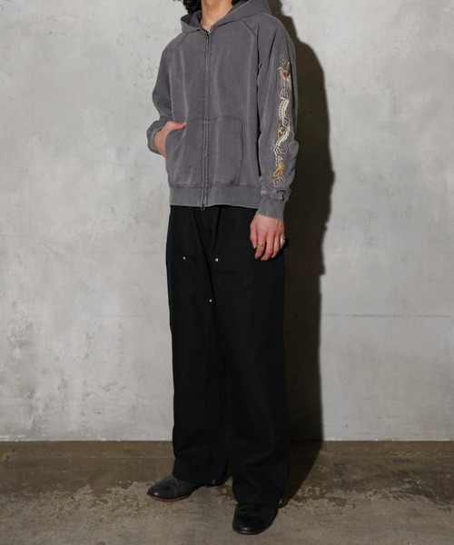 THRIFTY LOOK(スリフティールック)の「THRIFTY LOOK / スリフティールック VIET-NAM EMBROIDERY ZIP-UP PARKA ショート丈 刺繍 ジップアップパーカー(パーカー・メンズ・ブラック/グレー・LARGE/MEDIUM/SMALL)」の17枚目の写真