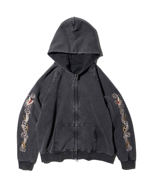 THRIFTY LOOK(スリフティールック)の「THRIFTY LOOK / スリフティールック VIET-NAM EMBROIDERY ZIP-UP PARKA ショート丈 刺繍 ジップアップパーカー(パーカー・メンズ・ブラック/グレー・LARGE/MEDIUM/SMALL)」の18枚目の写真