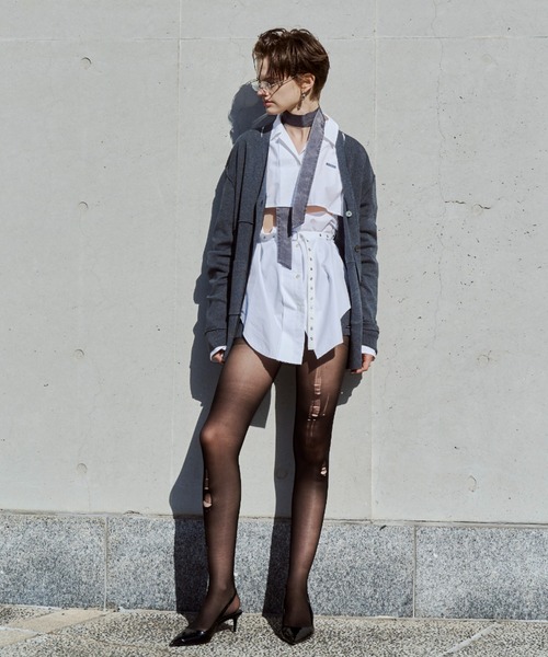 JOSE MOON（ジョゼムーン）の「DEFORMATION COVER SHIRT/デフォメーションカバーシャツ（シャツ/ブラウス・レディース・ブラック/ホワイト・FREE）」の19枚目の写真