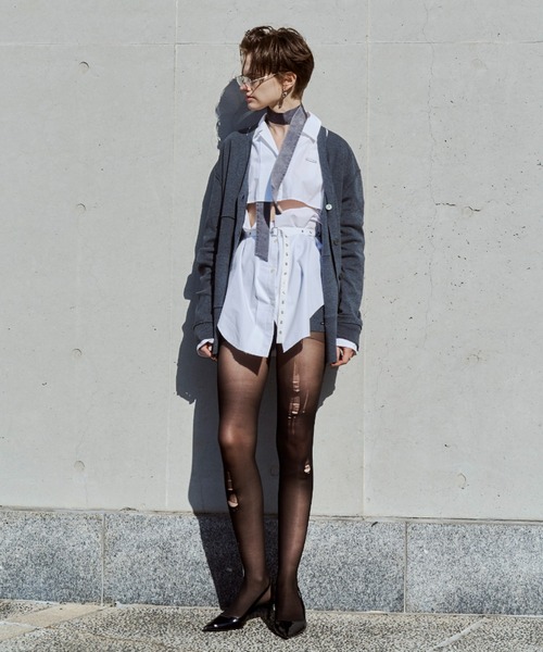 JOSE MOON（ジョゼムーン）の「DEFORMATION COVER SHIRT/デフォメーションカバーシャツ（シャツ/ブラウス・レディース・ブラック/ホワイト・FREE）」の20枚目の写真