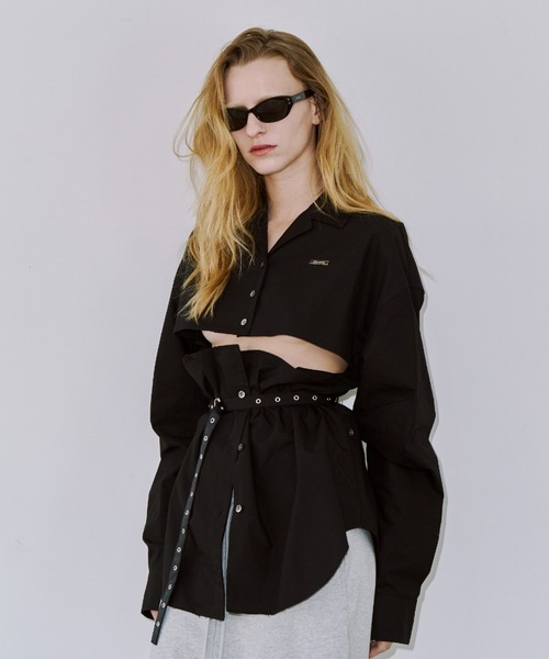 JOSE MOON（ジョゼムーン）の「DEFORMATION COVER SHIRT/デフォメーションカバーシャツ（シャツ/ブラウス・レディース・ブラック/ホワイト・FREE）」の11枚目の写真