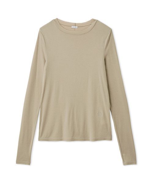 Mila Owen（ミラオーウェン）の「ウールテンセルシアーロングＴシャツ（Tシャツ/カットソー・レディース・ホワイト/ライム/ベージュ/ブラック・1/0）」の3枚目の写真