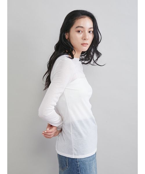 Mila Owen（ミラオーウェン）の「ウールテンセルシアーロングＴシャツ（Tシャツ/カットソー・レディース・ホワイト/ライム/ベージュ/ブラック・1/0）」の22枚目の写真