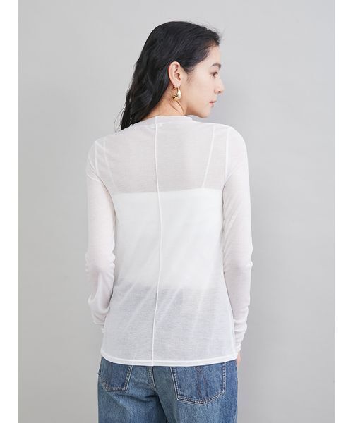 Mila Owen（ミラオーウェン）の「ウールテンセルシアーロングＴシャツ（Tシャツ/カットソー・レディース・ホワイト/ライム/ベージュ/ブラック・1/0）」の21枚目の写真