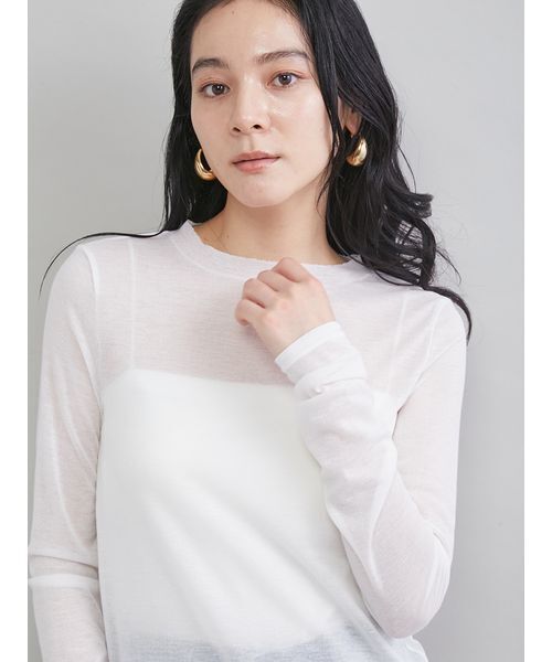 Mila Owen（ミラオーウェン）の「ウールテンセルシアーロングＴシャツ（Tシャツ/カットソー・レディース・ホワイト/ライム/ベージュ/ブラック・1/0）」の20枚目の写真