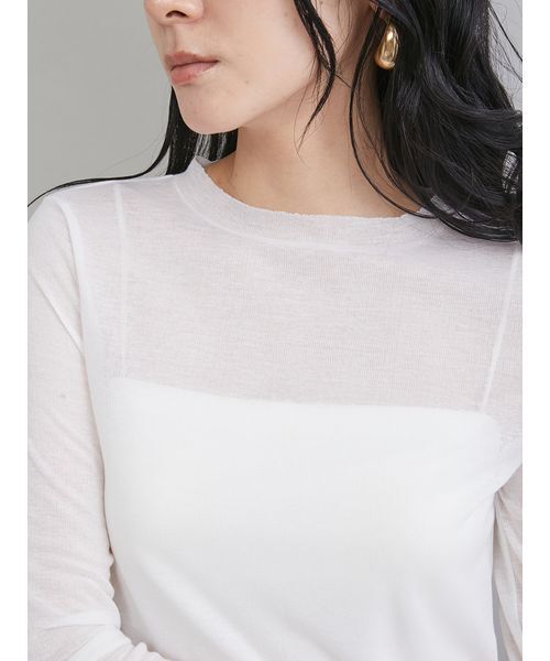 Mila Owen（ミラオーウェン）の「ウールテンセルシアーロングＴシャツ（Tシャツ/カットソー・レディース・ホワイト/ライム/ベージュ/ブラック・1/0）」の19枚目の写真