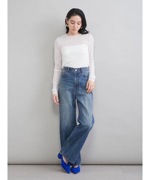 Mila Owen（ミラオーウェン）の「ウールテンセルシアーロングＴシャツ（Tシャツ/カットソー・レディース・ホワイト/ライム/ベージュ/ブラック・1/0）」の14枚目の写真