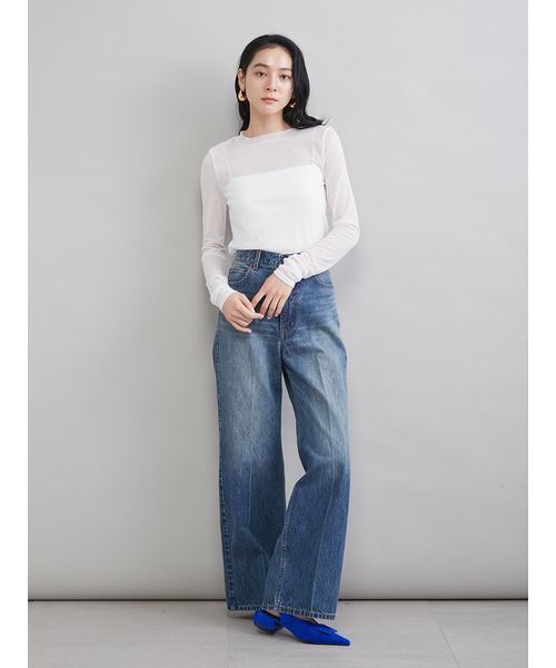 Mila Owen（ミラオーウェン）の「ウールテンセルシアーロングＴシャツ（Tシャツ/カットソー・レディース・ホワイト/ライム/ベージュ/ブラック・1/0）」の13枚目の写真