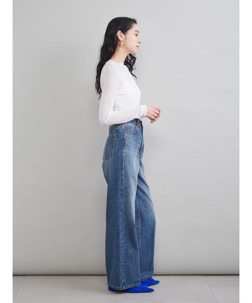 Mila Owen（ミラオーウェン）の「ウールテンセルシアーロングＴシャツ（Tシャツ/カットソー・レディース・ホワイト/ライム/ベージュ/ブラック・1/0）」の12枚目の写真