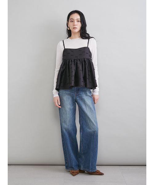 Mila Owen（ミラオーウェン）の「ウールテンセルシアーロングＴシャツ（Tシャツ/カットソー・レディース・ホワイト/ライム/ベージュ/ブラック・1/0）」の10枚目の写真