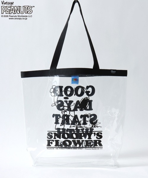 SNOOPY（スヌーピー）の「PEANUTS/ピーナッツコラボ FRUIT OF THE LOOM/フルーツオブザルーム スヌーピー クリアバッグ/トートバッグ/レディース メンズ（トートバッグ・レディース・クリア/ブルー/ブラック・FREE）」の8枚目の写真