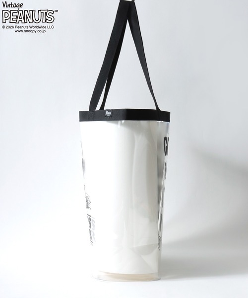 SNOOPY（スヌーピー）の「PEANUTS/ピーナッツコラボ FRUIT OF THE LOOM/フルーツオブザルーム スヌーピー クリアバッグ/トートバッグ/レディース メンズ（トートバッグ・レディース・クリア/ブルー/ブラック・FREE）」の7枚目の写真