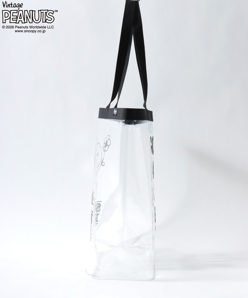 SNOOPY（スヌーピー）の「PEANUTS/ピーナッツコラボ FRUIT OF THE LOOM/フルーツオブザルーム スヌーピー クリアバッグ/トートバッグ/レディース メンズ（トートバッグ・レディース・クリア/ブルー/ブラック・FREE）」の10枚目の写真