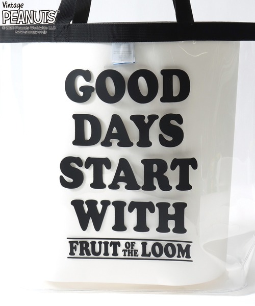SNOOPY（スヌーピー）の「PEANUTS/ピーナッツコラボ FRUIT OF THE LOOM/フルーツオブザルーム スヌーピー クリアバッグ/トートバッグ/レディース メンズ（トートバッグ・レディース・クリア/ブルー/ブラック・FREE）」の17枚目の写真