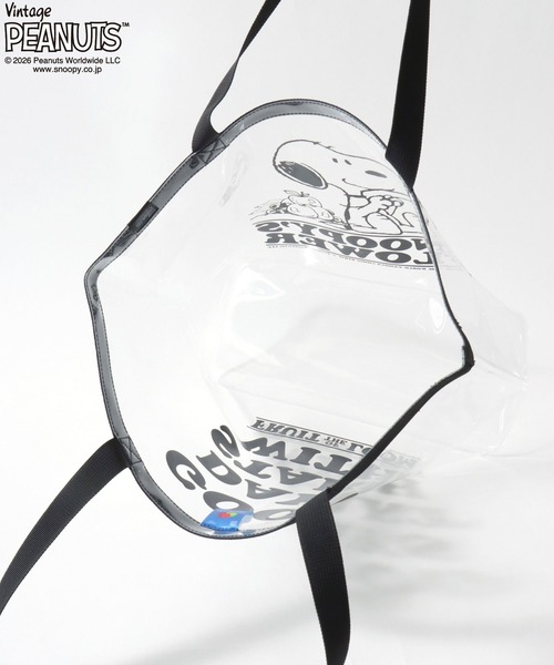 SNOOPY（スヌーピー）の「PEANUTS/ピーナッツコラボ FRUIT OF THE LOOM/フルーツオブザルーム スヌーピー クリアバッグ/トートバッグ/レディース メンズ（トートバッグ・レディース・クリア/ブルー/ブラック・FREE）」の13枚目の写真