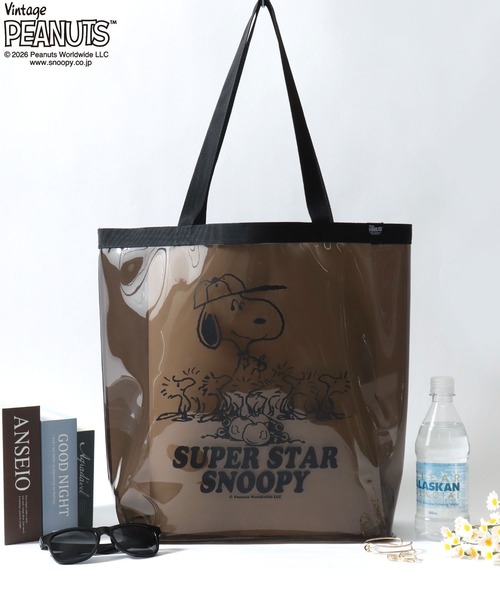 SNOOPY（スヌーピー）の「PEANUTS/ピーナッツコラボ FRUIT OF THE LOOM/フルーツオブザルーム スヌーピー クリアバッグ/トートバッグ/レディース メンズ（トートバッグ・レディース・クリア/ブルー/ブラック・FREE）」の18枚目の写真