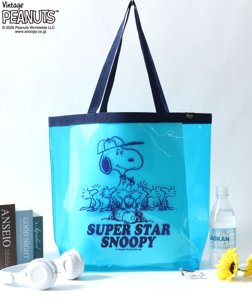 SNOOPY（スヌーピー）の「PEANUTS/ピーナッツコラボ FRUIT OF THE LOOM/フルーツオブザルーム スヌーピー クリアバッグ/トートバッグ/レディース メンズ（トートバッグ・レディース・クリア/ブルー/ブラック・FREE）」の19枚目の写真