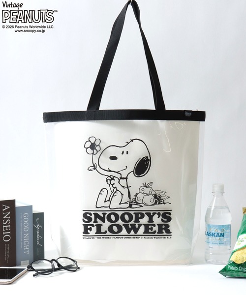 SNOOPY（スヌーピー）の「PEANUTS/ピーナッツコラボ FRUIT OF THE LOOM/フルーツオブザルーム スヌーピー クリアバッグ/トートバッグ/レディース メンズ（トートバッグ・レディース・クリア/ブルー/ブラック・FREE）」の20枚目の写真