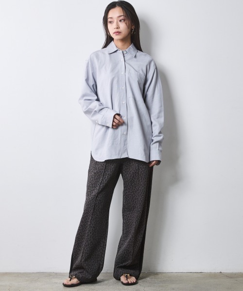 CHIC STYLE(シックスタイル)の「レーヨン麻シャツ<大きいサイズ有>シックスタイル(シャツ/ブラウス・レディース・ネイビー/サックスブルー・L/LL/3L/4L/5L/M)」の7枚目の写真