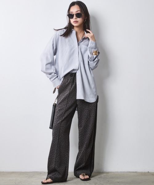 CHIC STYLE(シックスタイル)の「レーヨン麻シャツ<大きいサイズ有>シックスタイル(シャツ/ブラウス・レディース・ネイビー/サックスブルー・L/LL/3L/4L/5L/M)」の14枚目の写真
