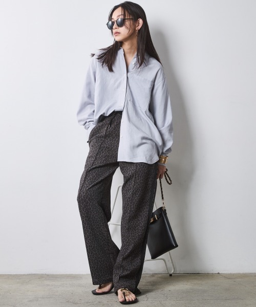 CHIC STYLE(シックスタイル)の「レーヨン麻シャツ<大きいサイズ有>シックスタイル(シャツ/ブラウス・レディース・ネイビー/サックスブルー・L/LL/3L/4L/5L/M)」の16枚目の写真