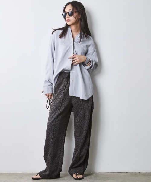 CHIC STYLE(シックスタイル)の「レーヨン麻シャツ<大きいサイズ有>シックスタイル(シャツ/ブラウス・レディース・ネイビー/サックスブルー・L/LL/3L/4L/5L/M)」の18枚目の写真