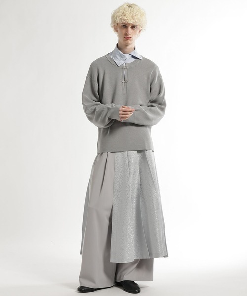 HARE（ハレ）の「メタルボタンヘンリーネックプルオーバー(HARE)（ニット/セーター・メンズ・グレー/ブラック・FREE）」の9枚目の写真