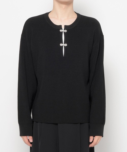 HARE（ハレ）の「メタルボタンヘンリーネックプルオーバー(HARE)（ニット/セーター・メンズ・グレー/ブラック・FREE）」の15枚目の写真