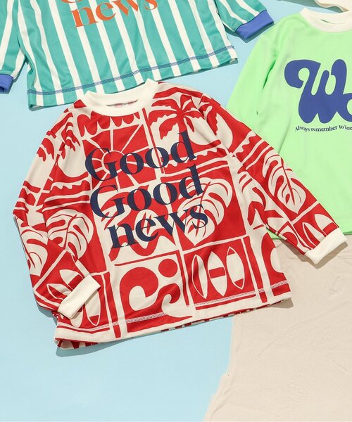 BREEZE(ブリーズ)の「【UVカット】わくわく長袖ラッシュガード(ラッシュガード・キッズ・グリーン/レッド/エメラルド/アイボリー・80/90/100/110/120/130/140/150)」の4枚目の写真