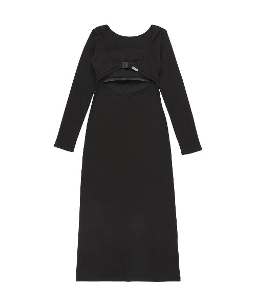 ALEXIA STAM（アリシアスタン）の「Back Adjuster Long Sleeve Rib Dress /パッドinバックアジャスターワンピ（ワンピース・レディース・ブラック/グレー・L/M/S）」の13枚目の写真