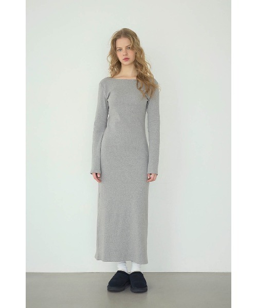 ALEXIA STAM（アリシアスタン）の「Back Adjuster Long Sleeve Rib Dress /パッドinバックアジャスターワンピ（ワンピース・レディース・ブラック/グレー・L/M/S）」の7枚目の写真