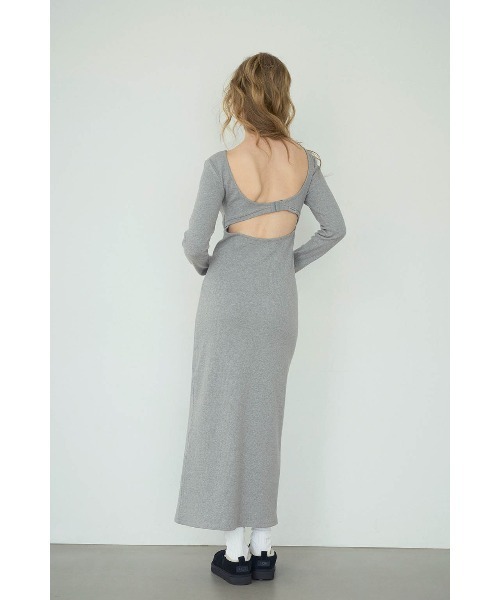 ALEXIA STAM（アリシアスタン）の「Back Adjuster Long Sleeve Rib Dress /パッドinバックアジャスターワンピ（ワンピース・レディース・ブラック/グレー・L/M/S）」の9枚目の写真