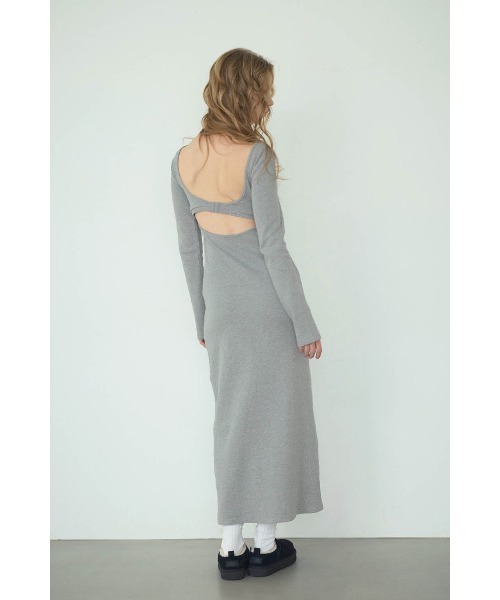 ALEXIA STAM（アリシアスタン）の「Back Adjuster Long Sleeve Rib Dress /パッドinバックアジャスターワンピ（ワンピース・レディース・ブラック/グレー・L/M/S）」の10枚目の写真