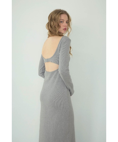 ALEXIA STAM（アリシアスタン）の「Back Adjuster Long Sleeve Rib Dress /パッドinバックアジャスターワンピ（ワンピース・レディース・ブラック/グレー・L/M/S）」の11枚目の写真