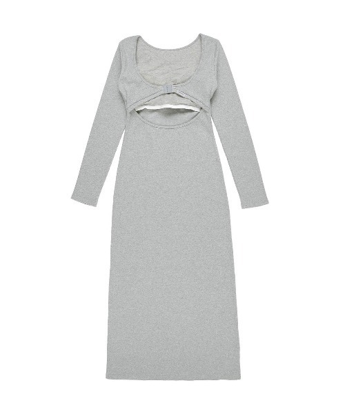 ALEXIA STAM（アリシアスタン）の「Back Adjuster Long Sleeve Rib Dress /パッドinバックアジャスターワンピ（ワンピース・レディース・ブラック/グレー・L/M/S）」の18枚目の写真