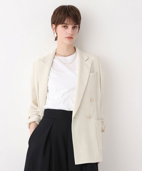 allureville(アルアバイル)の「トリッカーカラミダブルジャケット(テーラードジャケット・レディース・ブラック/ホワイト/ブラウン・2/1)」の7枚目の写真