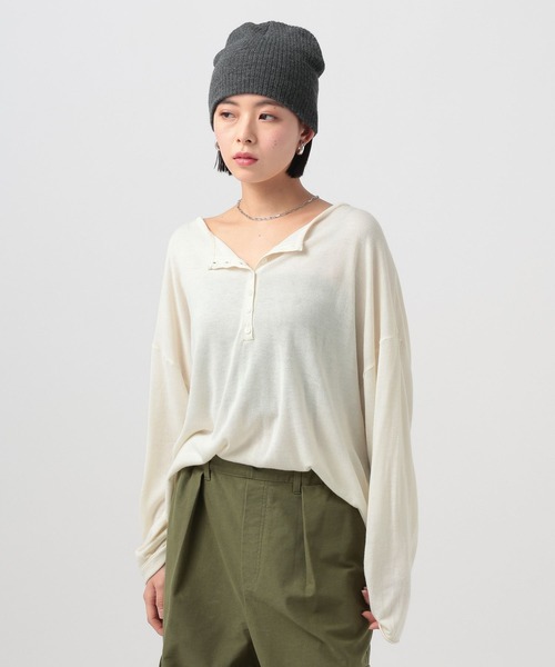 BAYFLOW（ベイフロー）の「2WAYニットプルオーバー（ニット/セーター・レディース・オフホワイト/ネイビー/ピンク・FREE）」の5枚目の写真