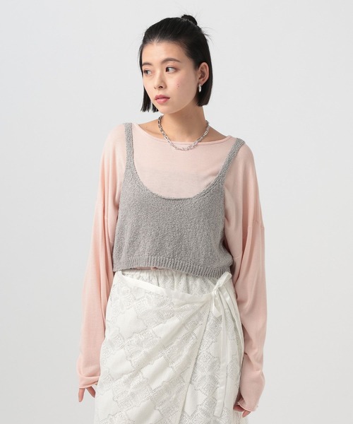 BAYFLOW（ベイフロー）の「2WAYニットプルオーバー（ニット/セーター・レディース・オフホワイト/ネイビー/ピンク・FREE）」の12枚目の写真