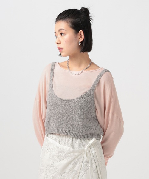 BAYFLOW（ベイフロー）の「2WAYニットプルオーバー（ニット/セーター・レディース・オフホワイト/ネイビー/ピンク・FREE）」の13枚目の写真