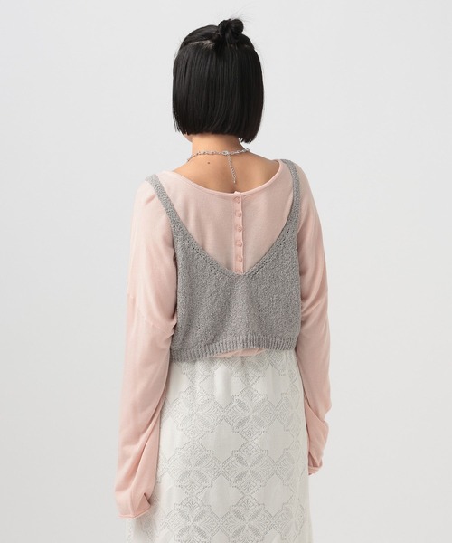 BAYFLOW（ベイフロー）の「2WAYニットプルオーバー（ニット/セーター・レディース・オフホワイト/ネイビー/ピンク・FREE）」の14枚目の写真