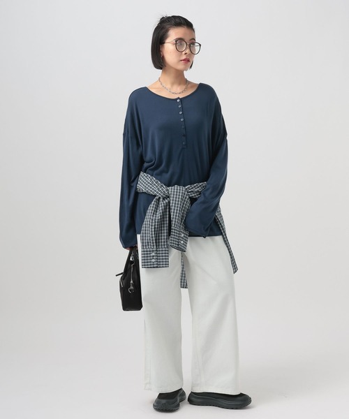 BAYFLOW（ベイフロー）の「2WAYニットプルオーバー（ニット/セーター・レディース・オフホワイト/ネイビー/ピンク・FREE）」の16枚目の写真