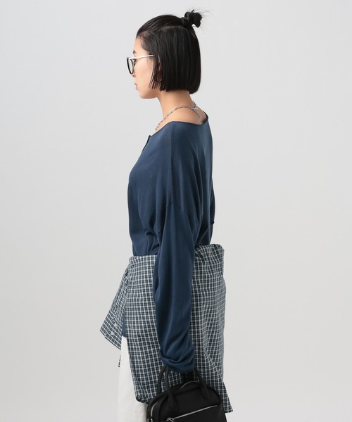 BAYFLOW（ベイフロー）の「2WAYニットプルオーバー（ニット/セーター・レディース・オフホワイト/ネイビー/ピンク・FREE）」の17枚目の写真