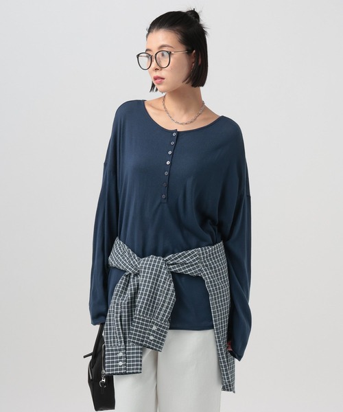 BAYFLOW（ベイフロー）の「2WAYニットプルオーバー（ニット/セーター・レディース・オフホワイト/ネイビー/ピンク・FREE）」の19枚目の写真