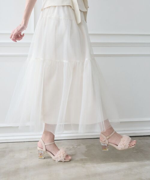 MAJESTIC LEGON（マジェスティックレゴン）の「フラワークリアヒールフリルサンダル（サンダル・レディース・ピンク/アイボリー・SMALL/MEDIUM/LARGE/X-LARGE）」の7枚目の写真